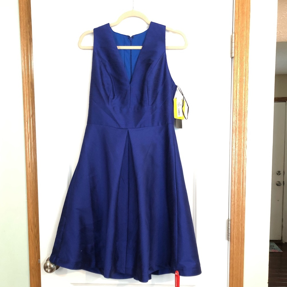 Cocktail Royal Blue v neck Dress